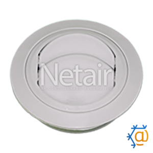 Difusor Ar Condicionado Universal 80mm Redondo Com Anel Cinza