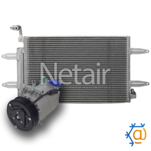 Compressor + Condensador Vw Fox, 1.0l / 1.6l, 8v 2007 À 2015
